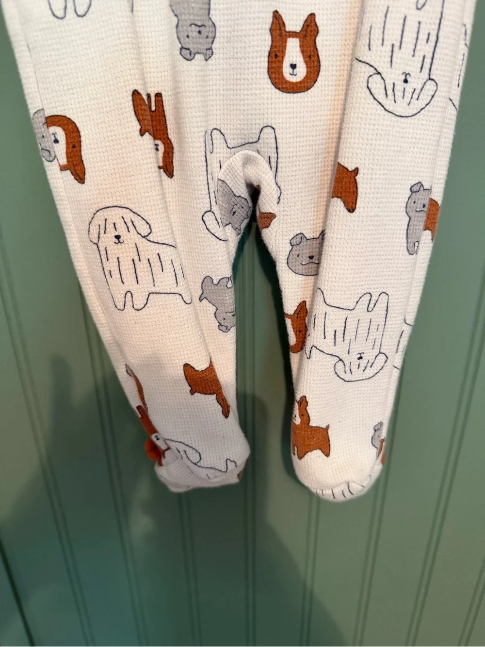 Carter’s Cream Animal Print Footed One-Piece 3-6M